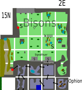 Karte der Bisons